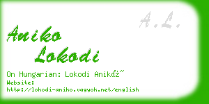 aniko lokodi business card